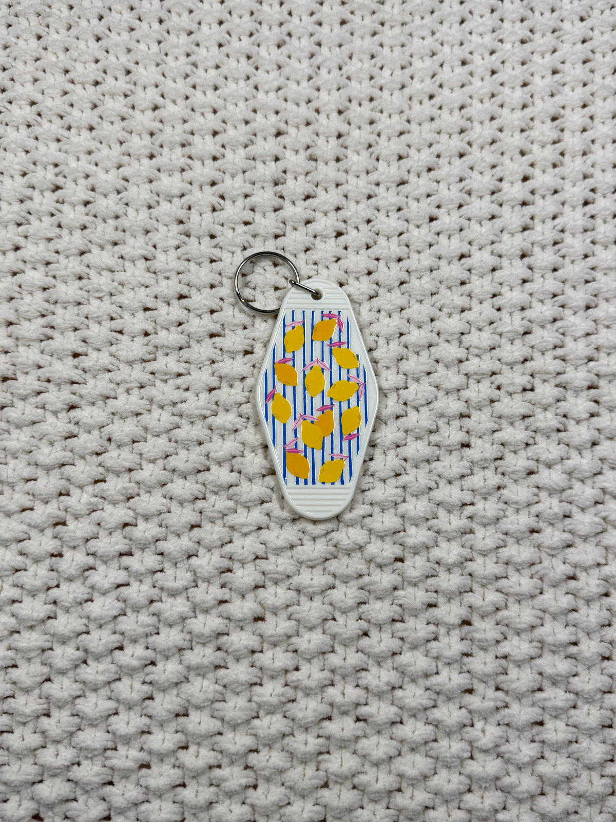 White Keychain - Lemons Design