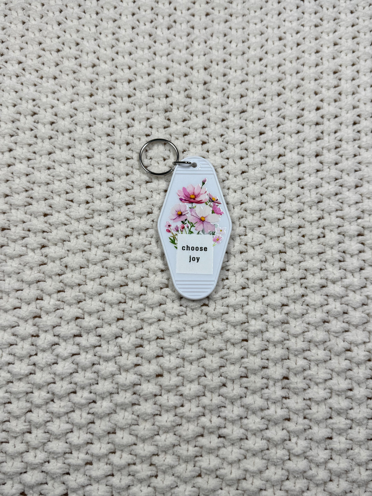 White Keychain - Choose Joy Design