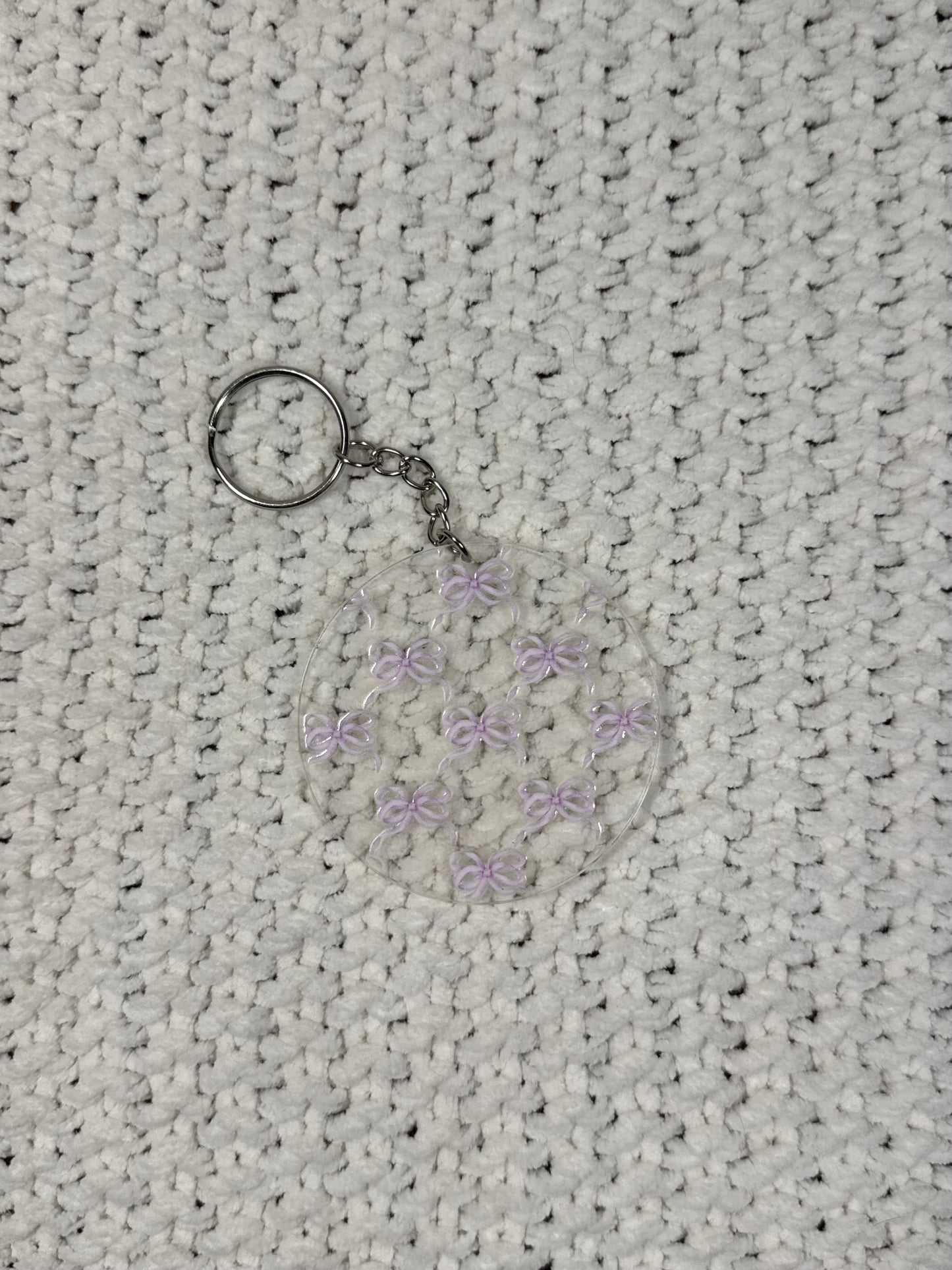 Lavender Bows Acrylic Keychain