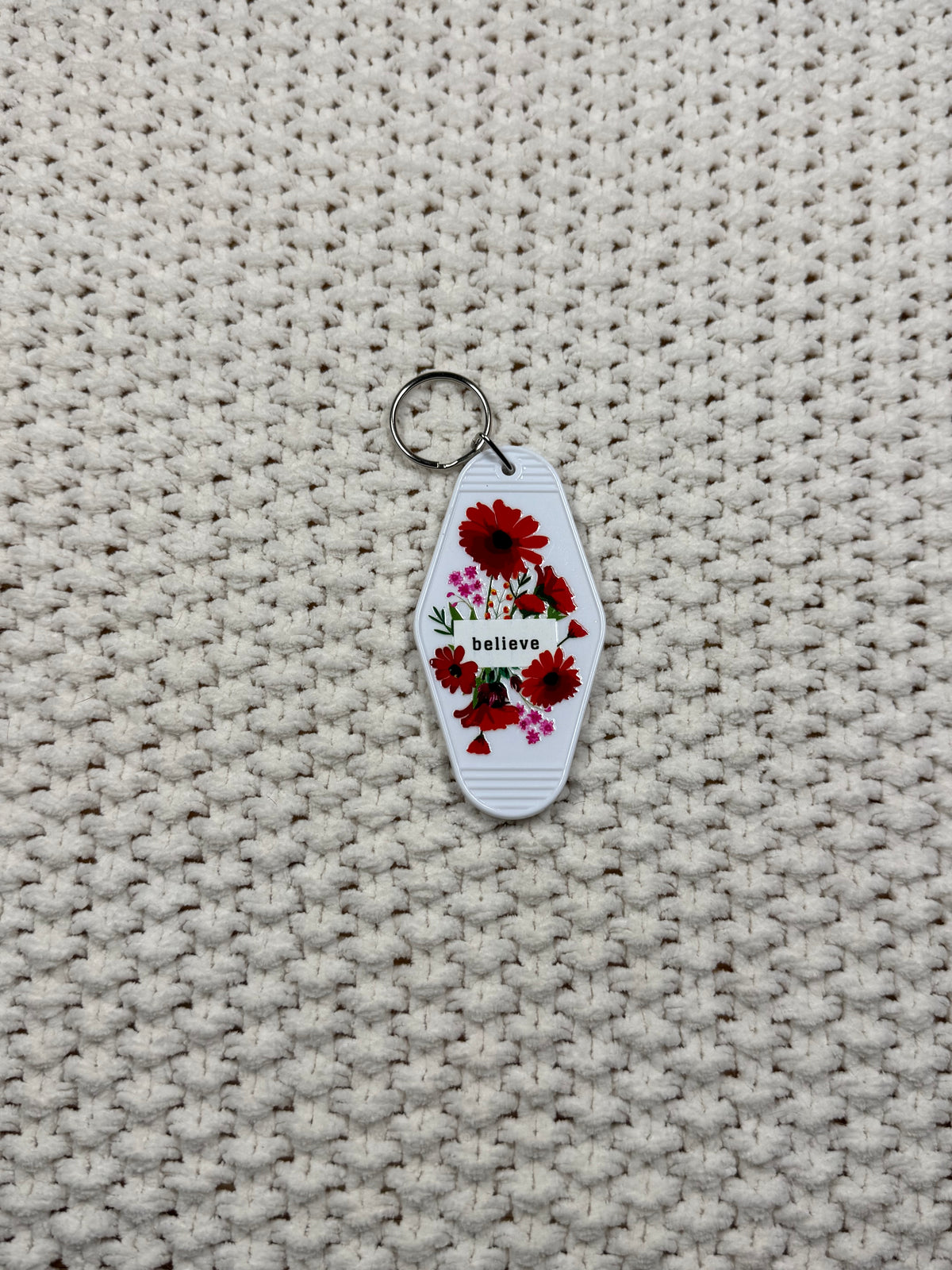 White Keychain - Believe Design