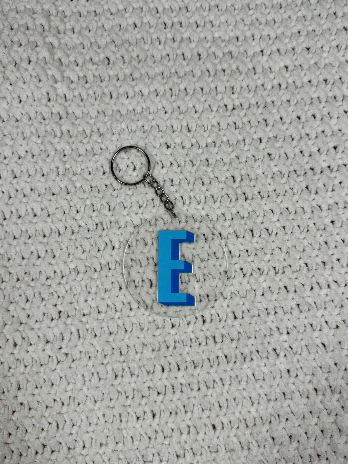 Personalized Blue Initial Acrylic Keychain