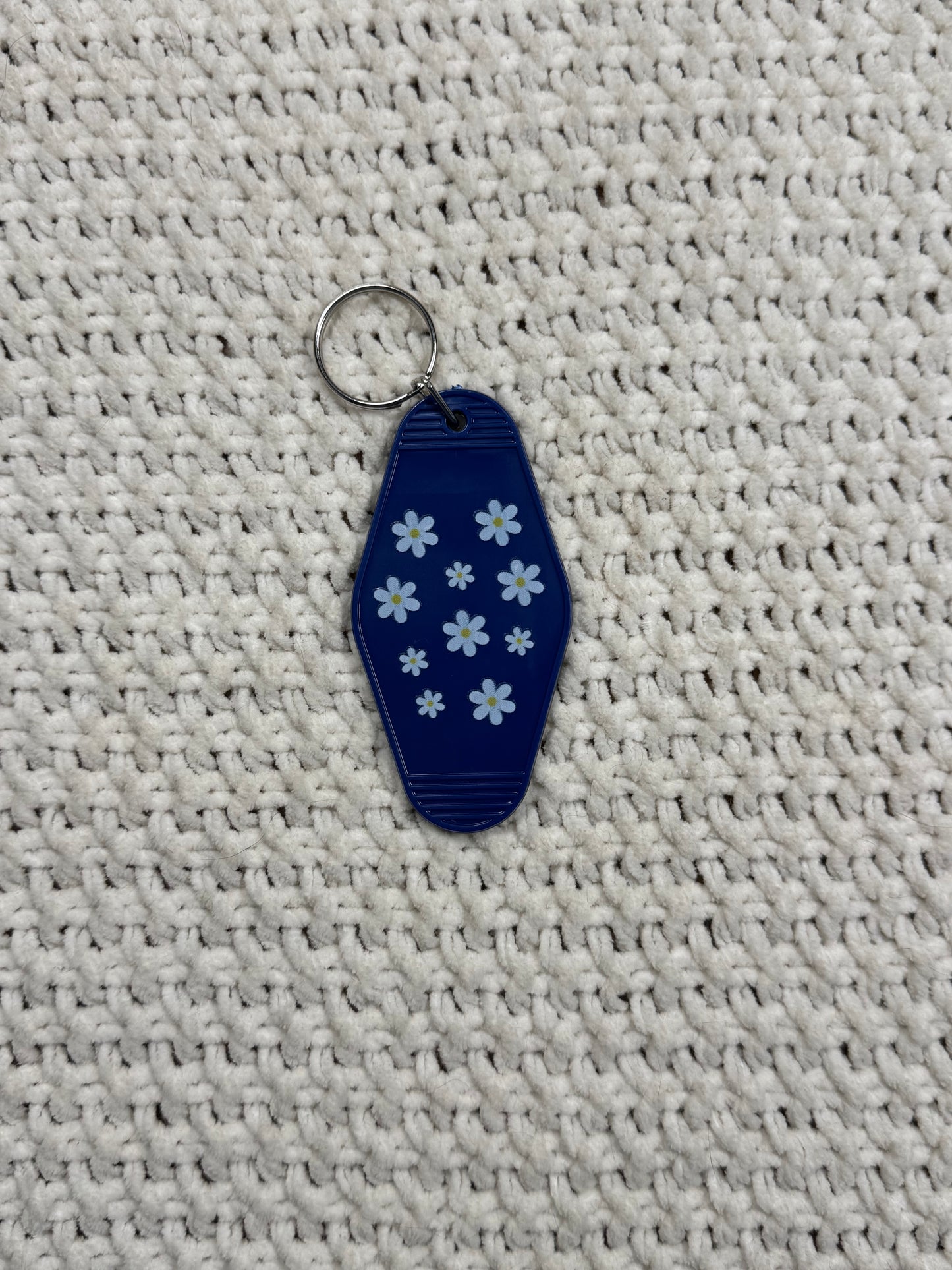 Navy Blue Keychain - "text me when you get home" Design