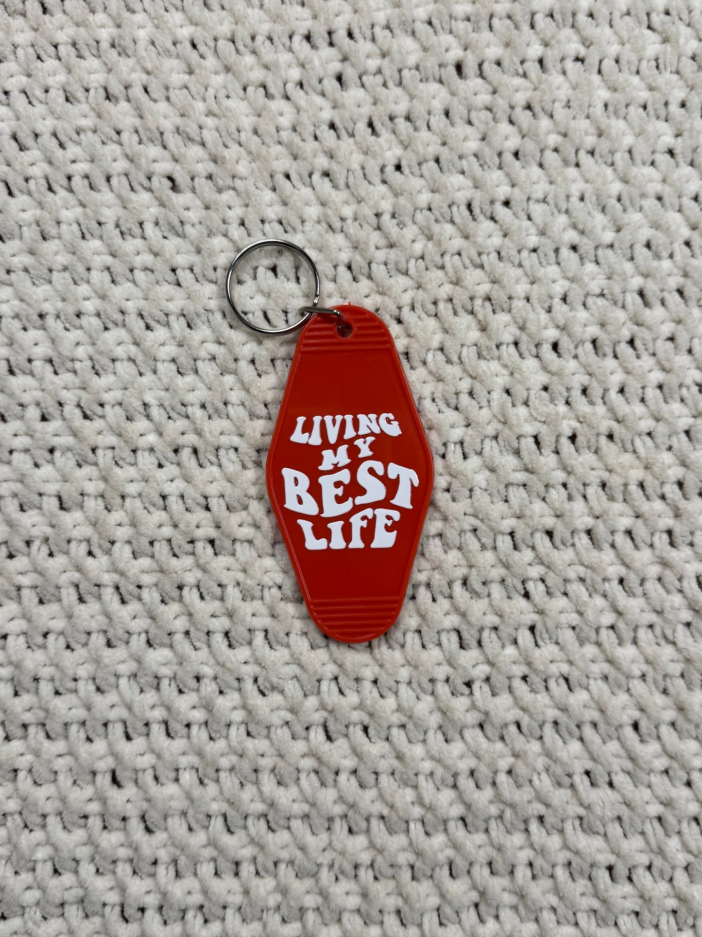 Red Keychain - Living My Best Life Design