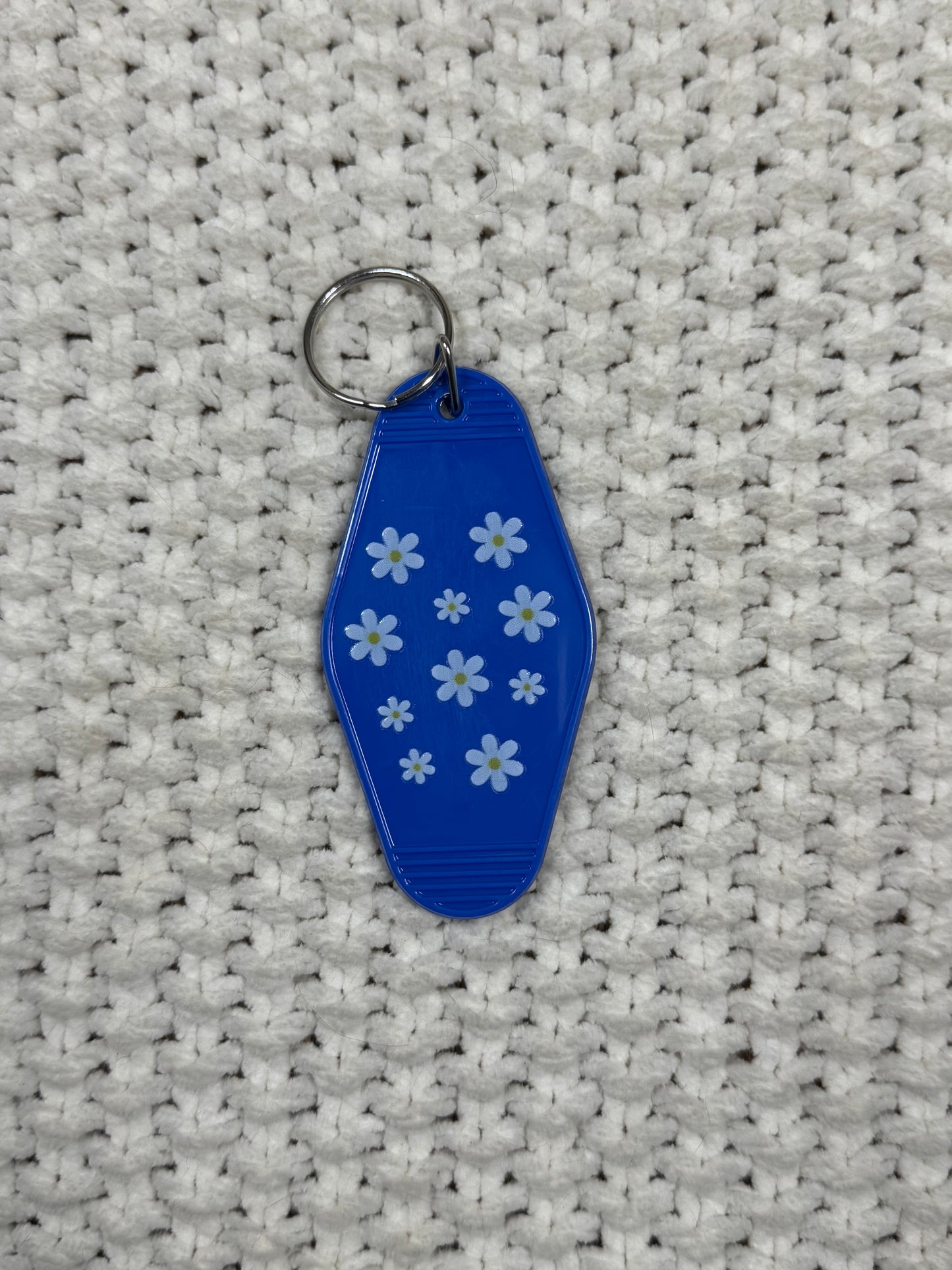 Blue Keychain - Daisy "text me when you get home" Design