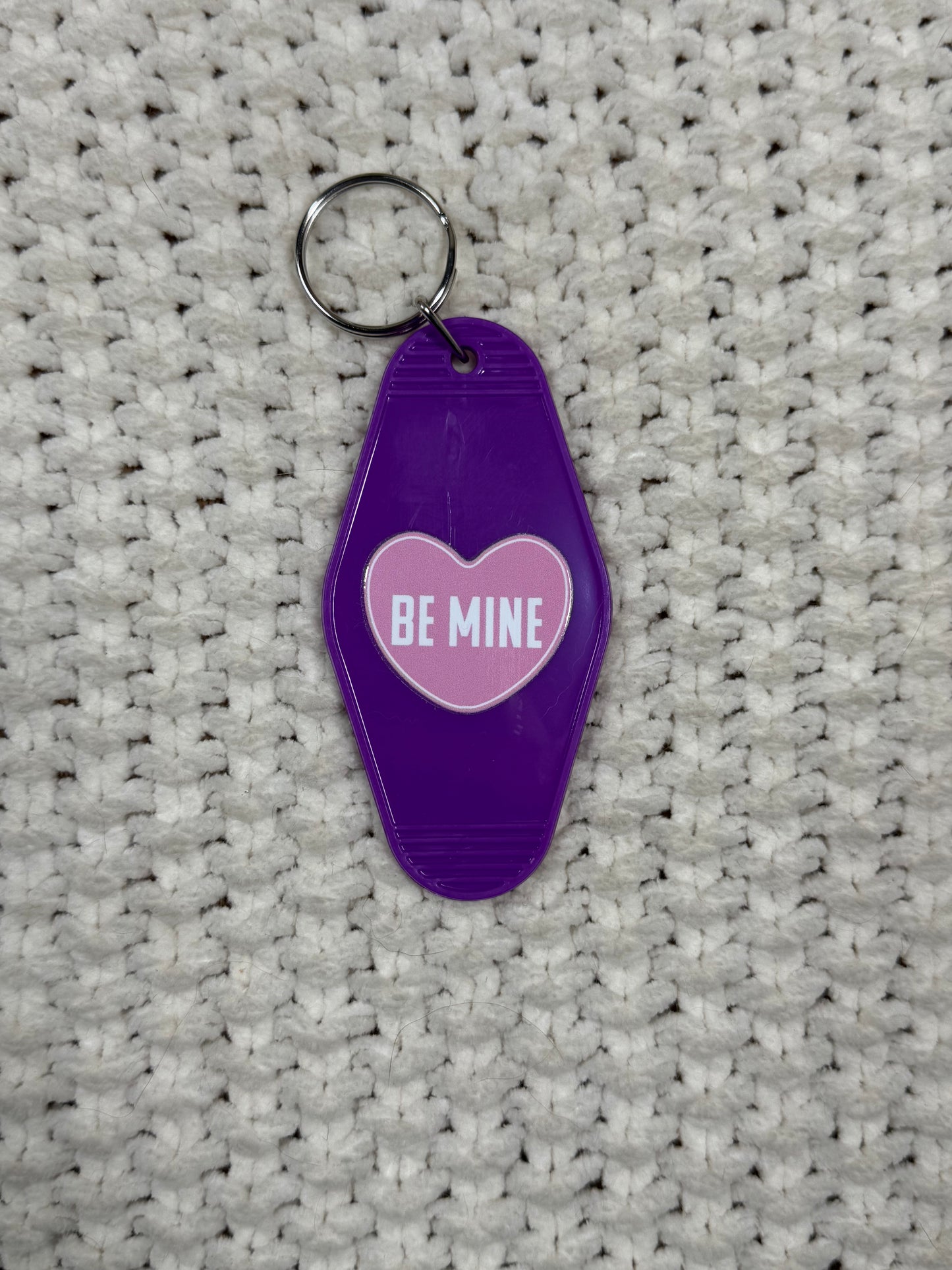 Purple Keychain - Be Mine Heart Design