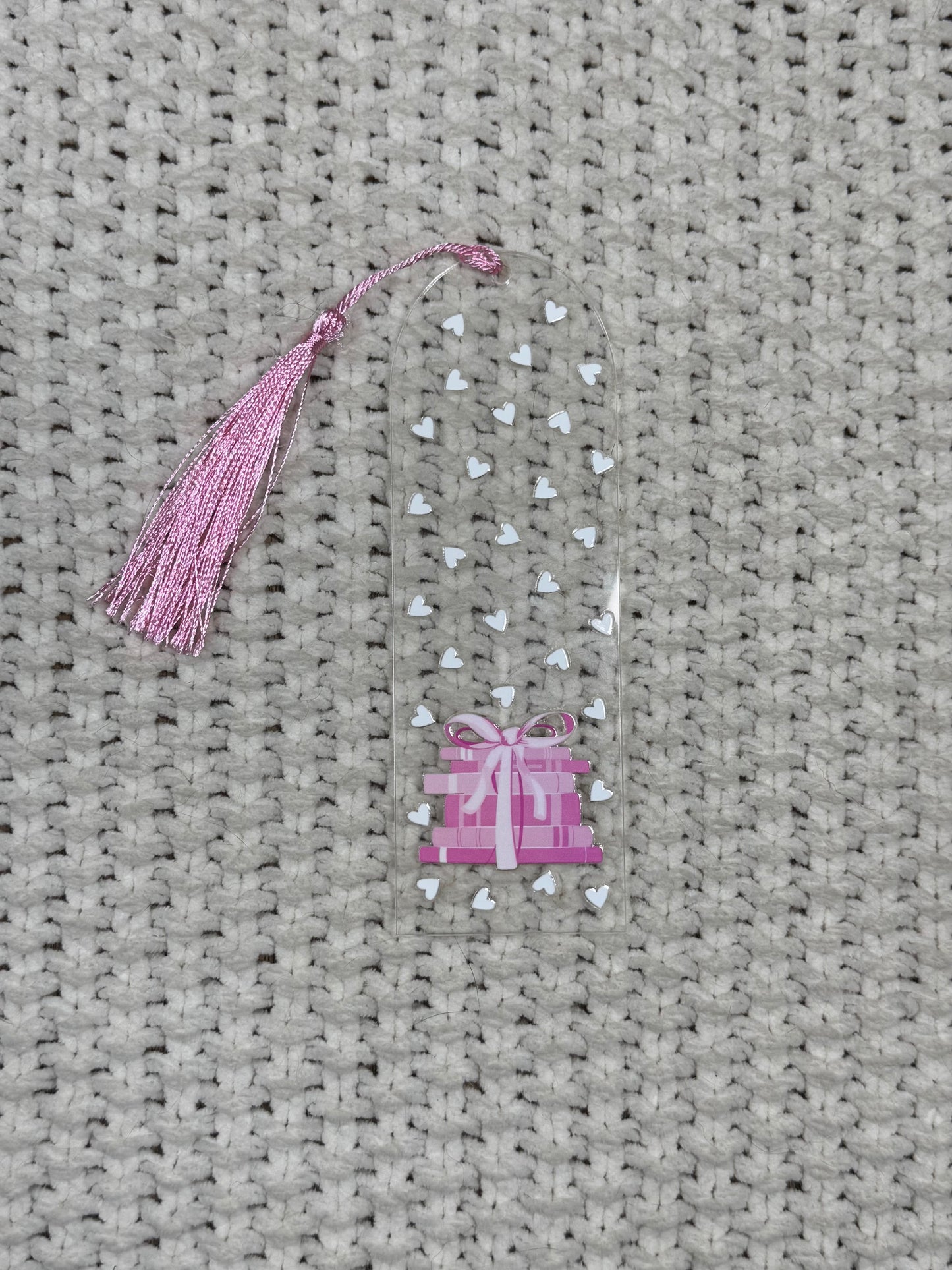 Books & Hearts Acrylic Bookmark