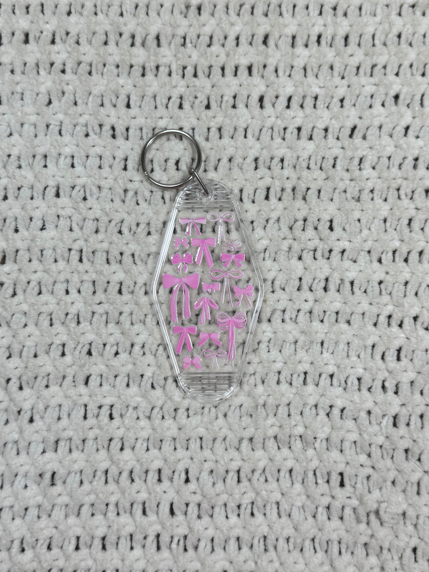Clear Keychain - Bow Design