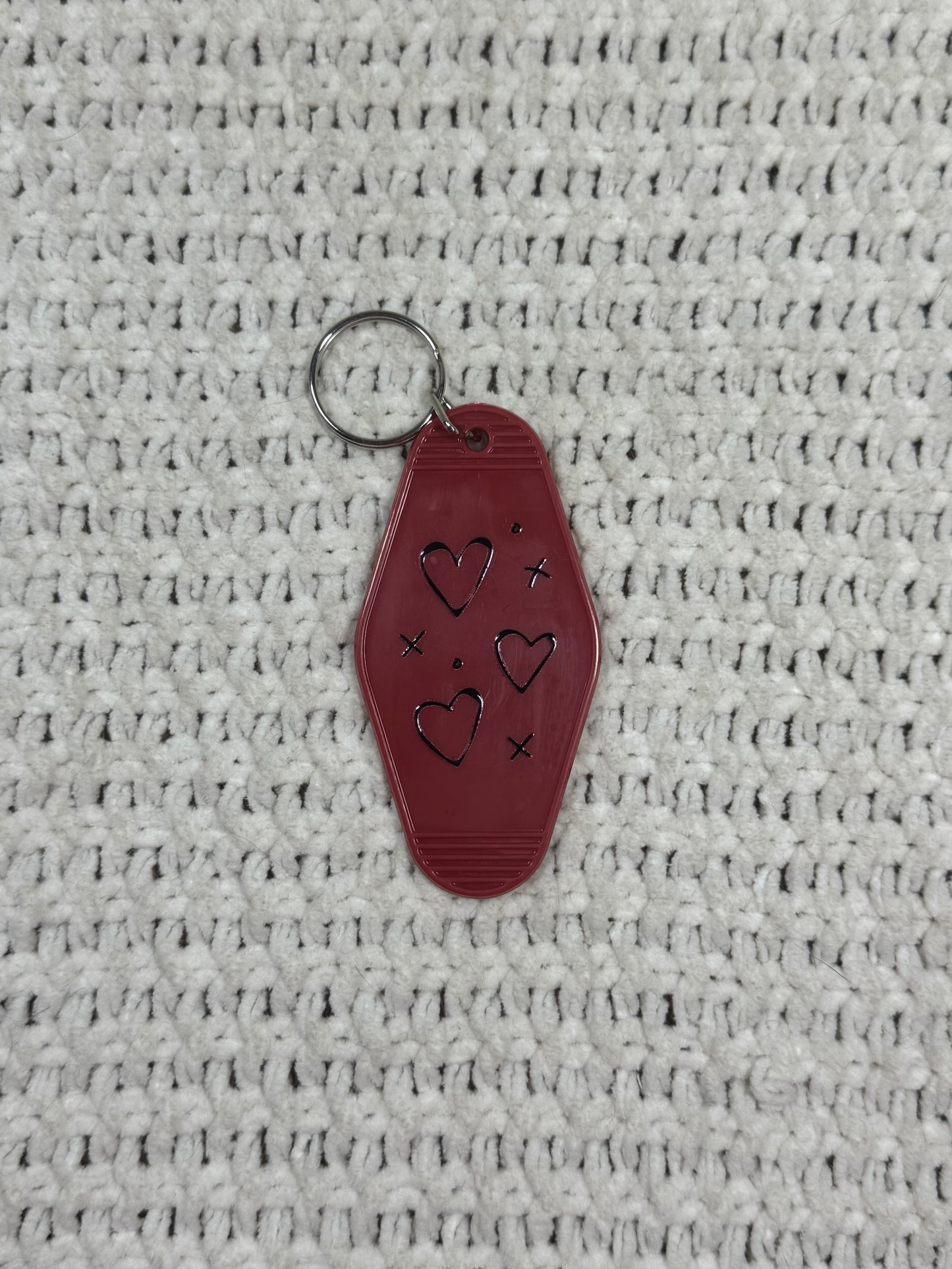 Deep Red Keychain - Graffiti "love the life you live" Design