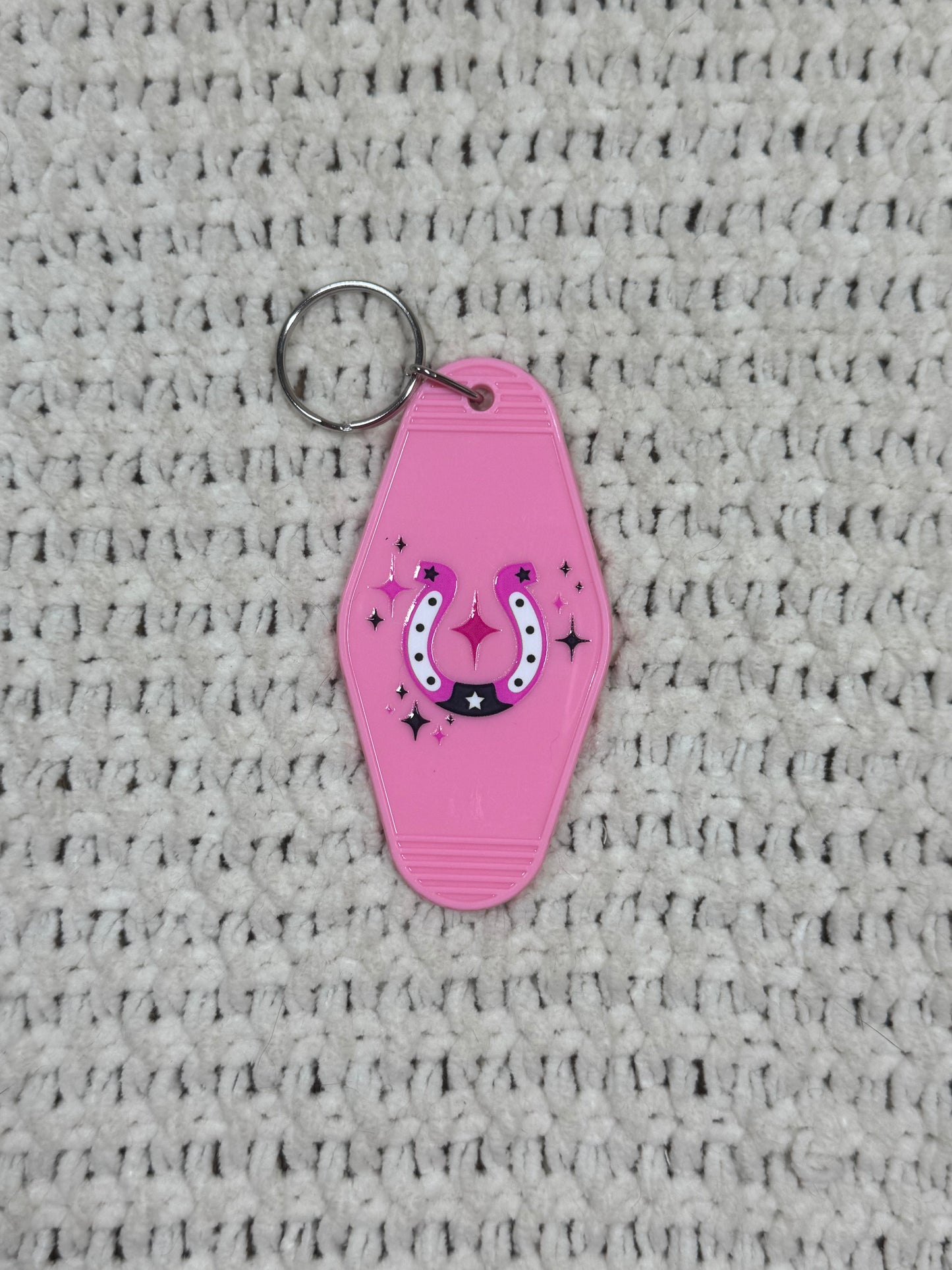 Pink Keychain - Horseshoe Design