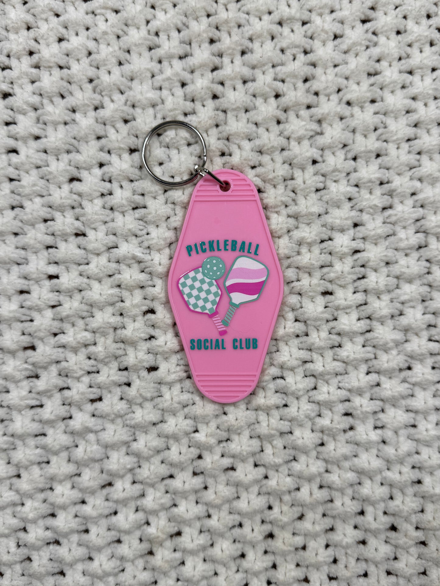 Pink Keychain - Pickleball Social Club Design