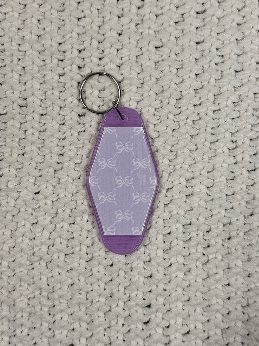 Translucent Purple Keychain - Lavender Bow Design