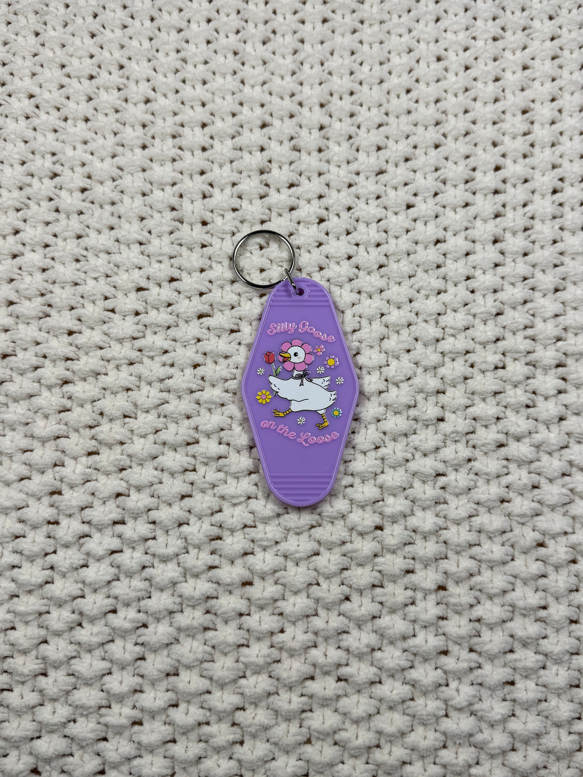 Purple Keychain - Silly Goose on the Loose Design