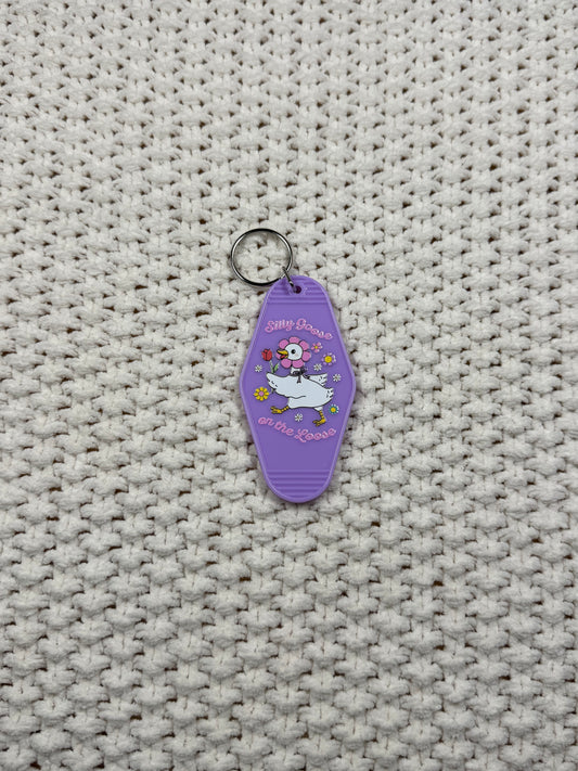 Purple Keychain - Silly Goose on the Loose Design