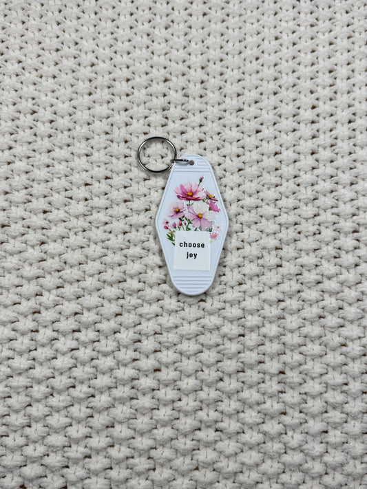 White Keychain - Choose Joy Design