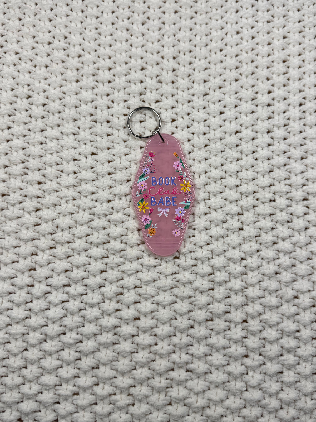Translucent Pink Keychain - Book Club Babe Design