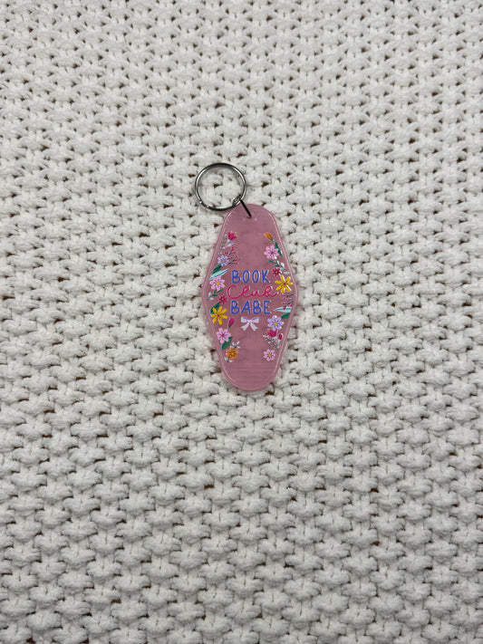 Translucent Pink Keychain - Book Club Babe Design