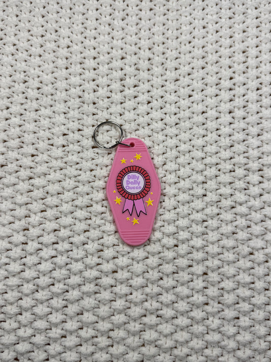 Pink Keychain - Dilly Dally Queen Design