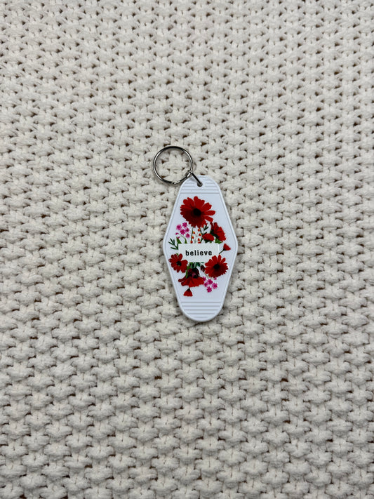 White Keychain - Believe Design