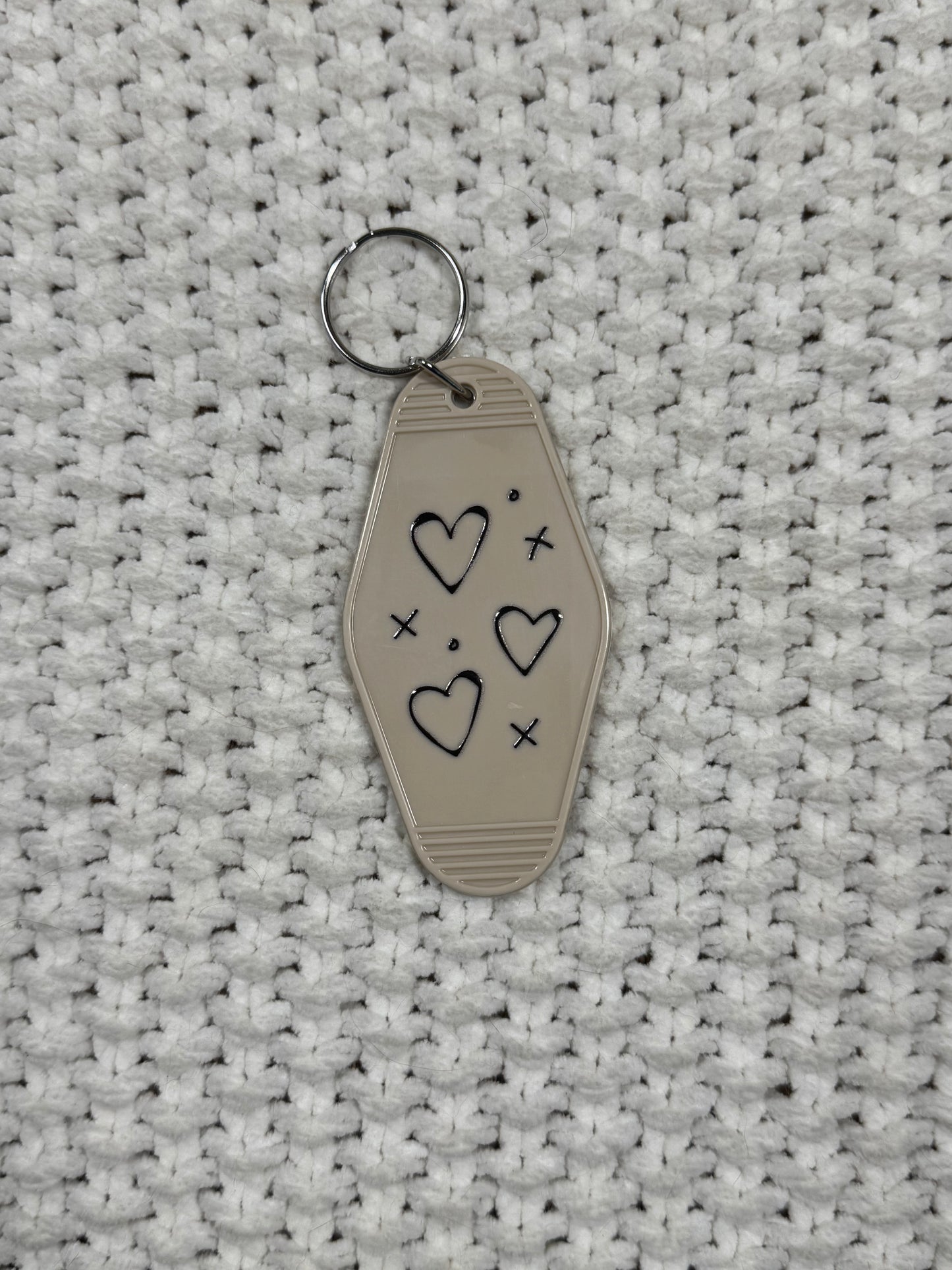 Tan Keychain - Graffiti "love the life you live" Design