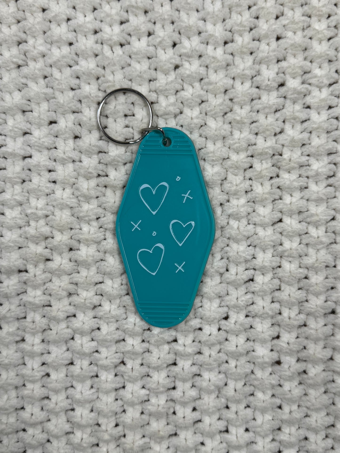 Teal Keychain - Graffiti "love the life you live" Design