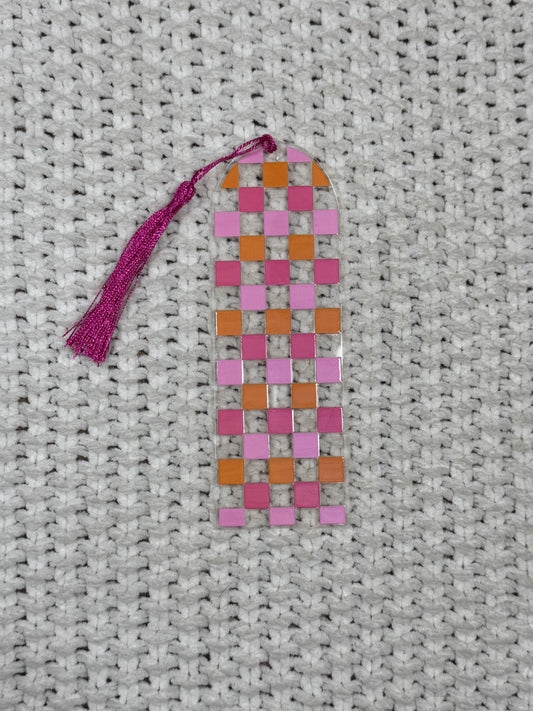 Colorful Checkered Acrylic Bookmark
