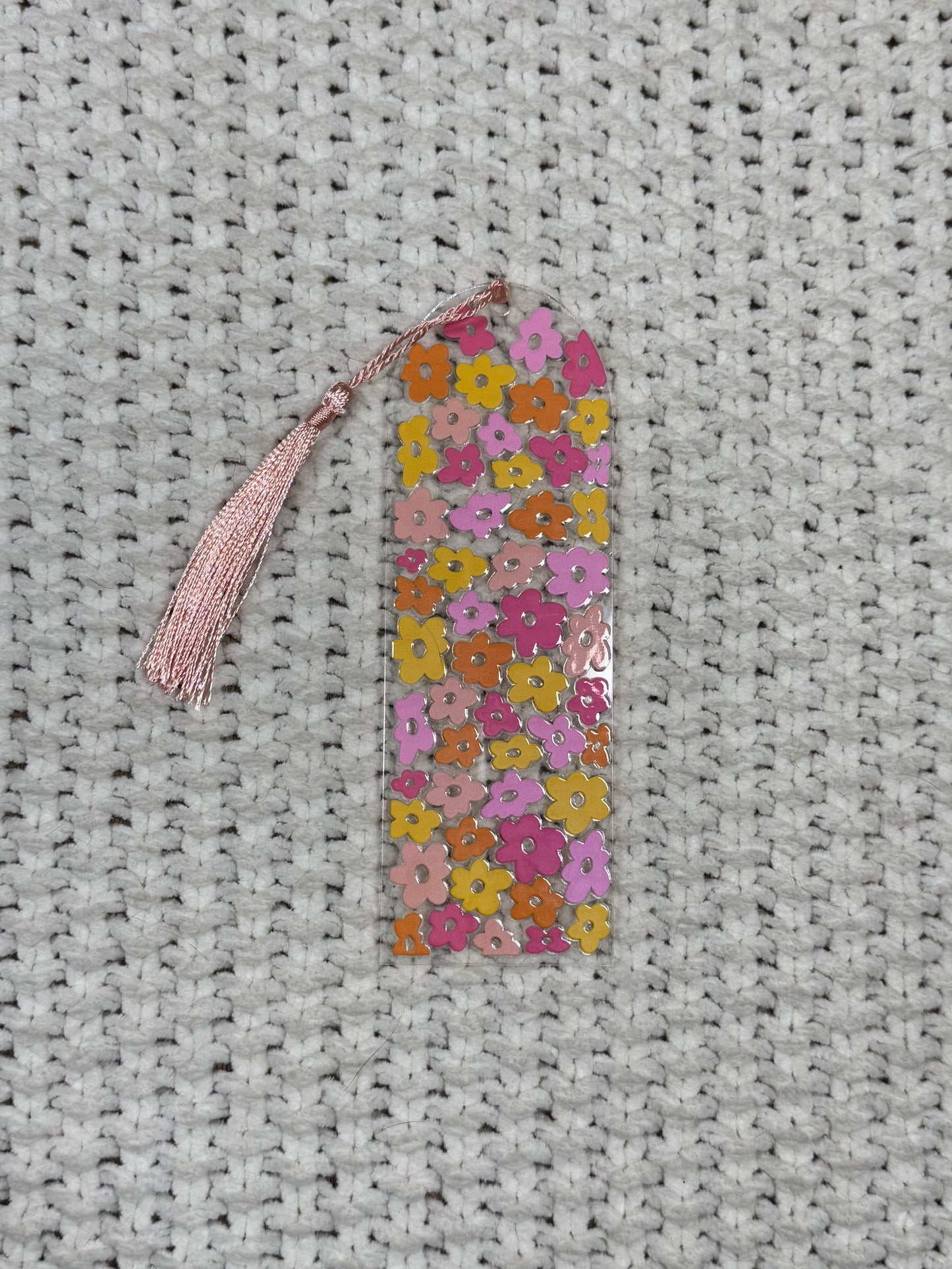 Colorful Flowers Acrylic Bookmark