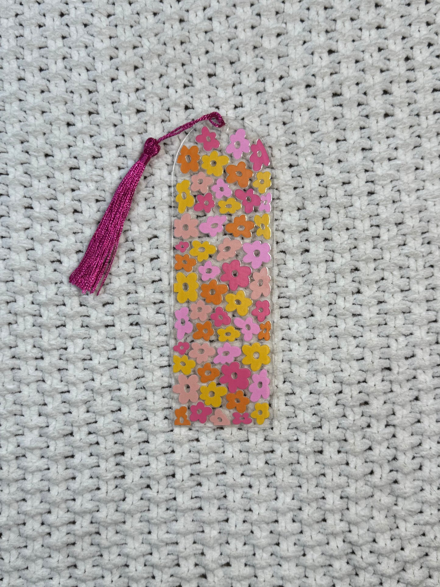 Colorful Flowers Acrylic Bookmark