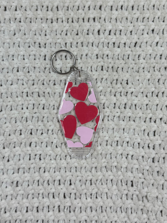 Clear Keychain - Heart Design