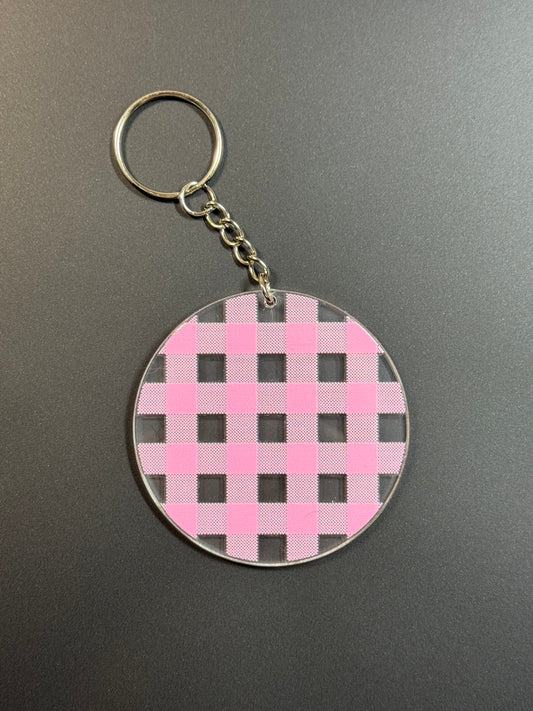 Gingham Acrylic Keychain