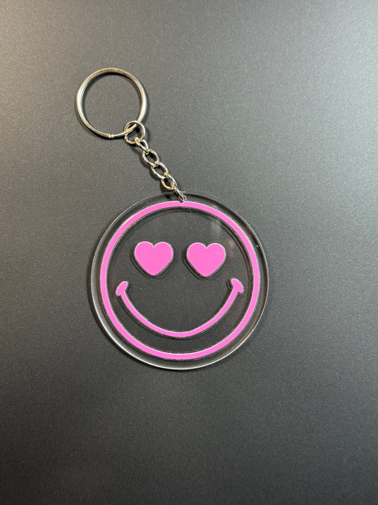 Smiley Face Acrylic Keychain