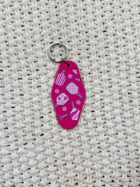 Fuchsia Keychain - Pickleball Design