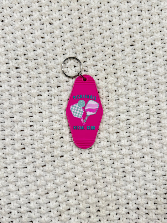 Fuchsia Keychain - Pickleball Social Club Design